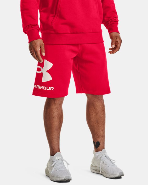 Men's UA Rival Fleece Big Logo Shorts, Red, pdpMainDesktop image number 0